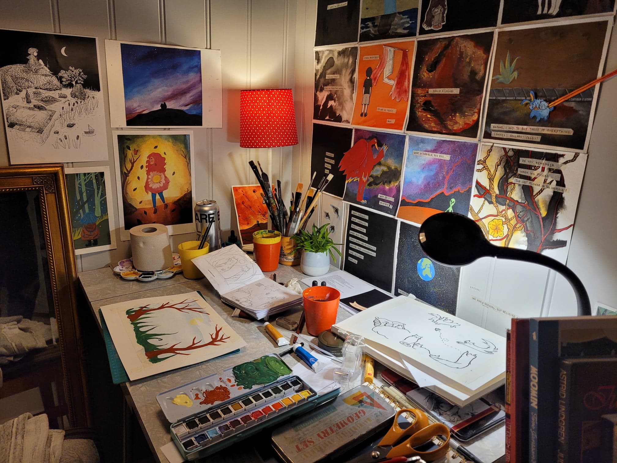 A messy workspace