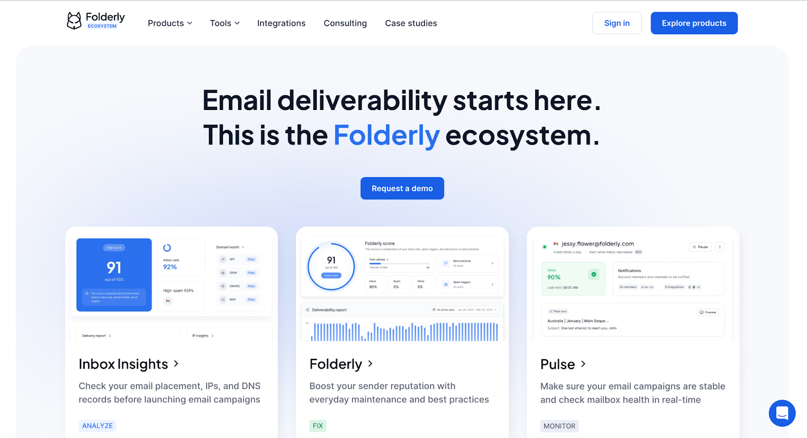Interface de dossiers affichant les informations relatives à la boîte de réception et les outils d'évaluation de la réputation des expéditeurs