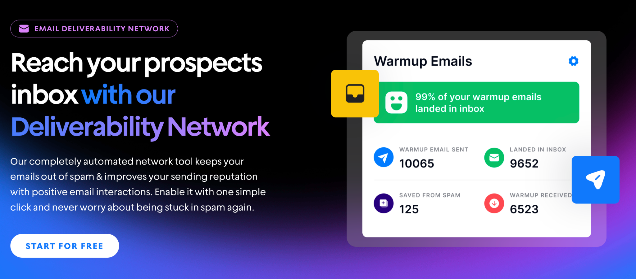 Screenshot of Instantly Warmup product showcasing email warm-up