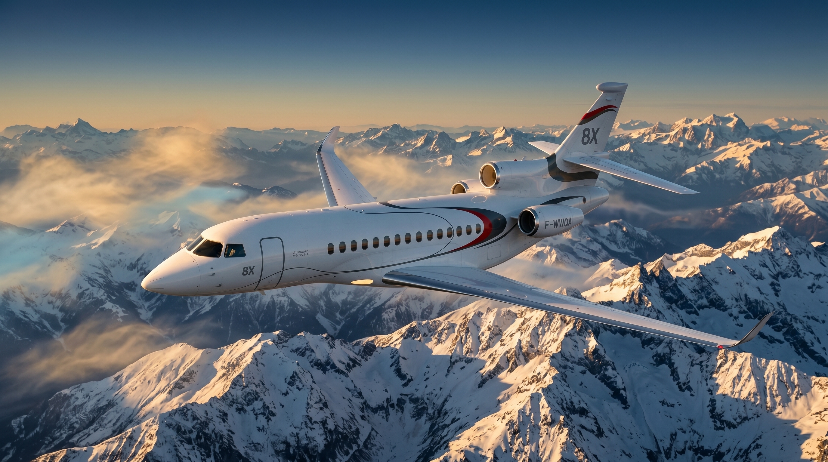 Full-length panoramic cabin render of the ultra-long-range trijet