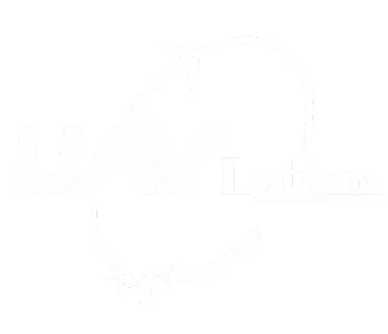 UAV Latam logo with airplane trails.