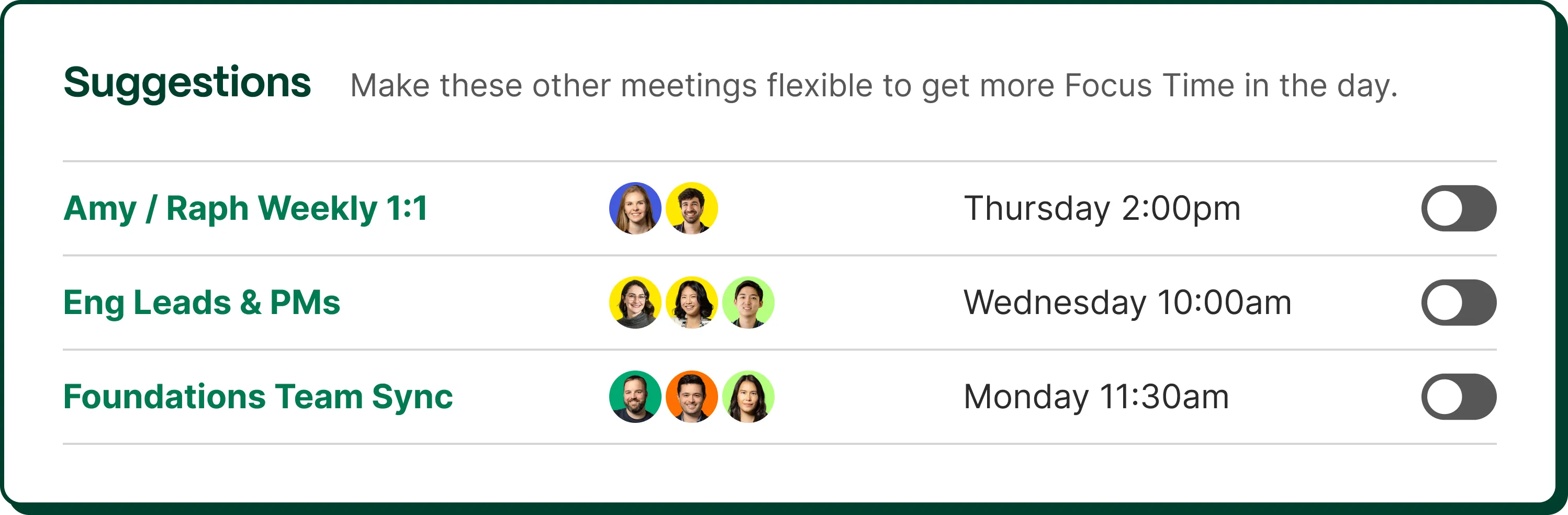 Scheduling suggestions