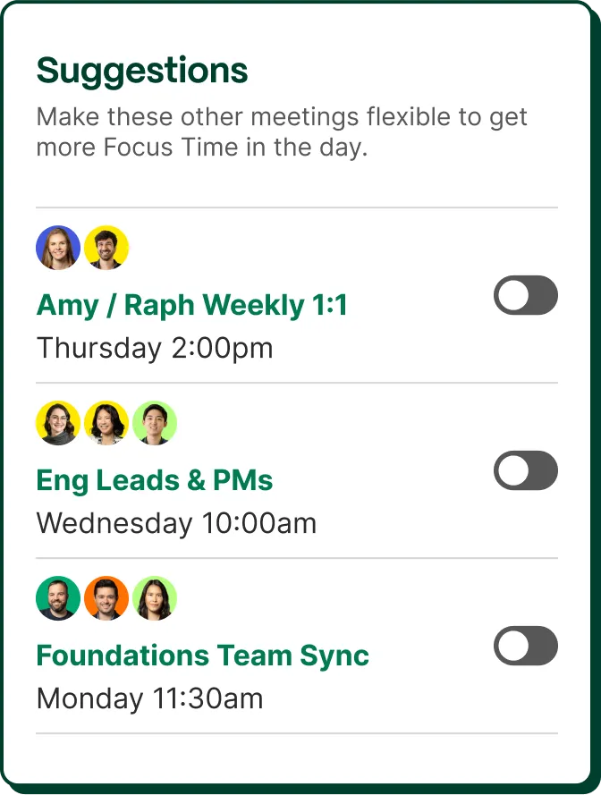 Scheduling suggestions