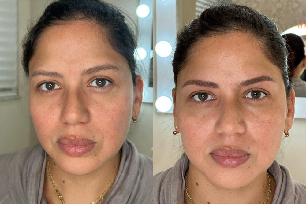 Microblading before and after results at WaxSpa Miami
