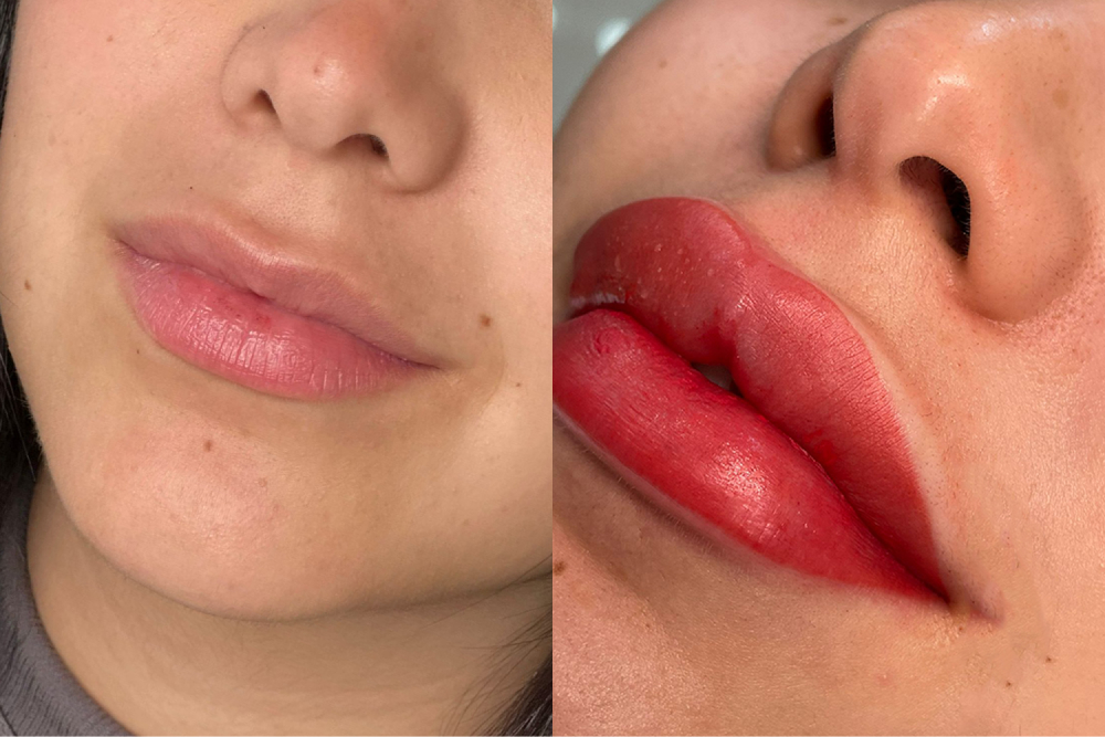 Semi-permanent lip color transformation at WaxSpa