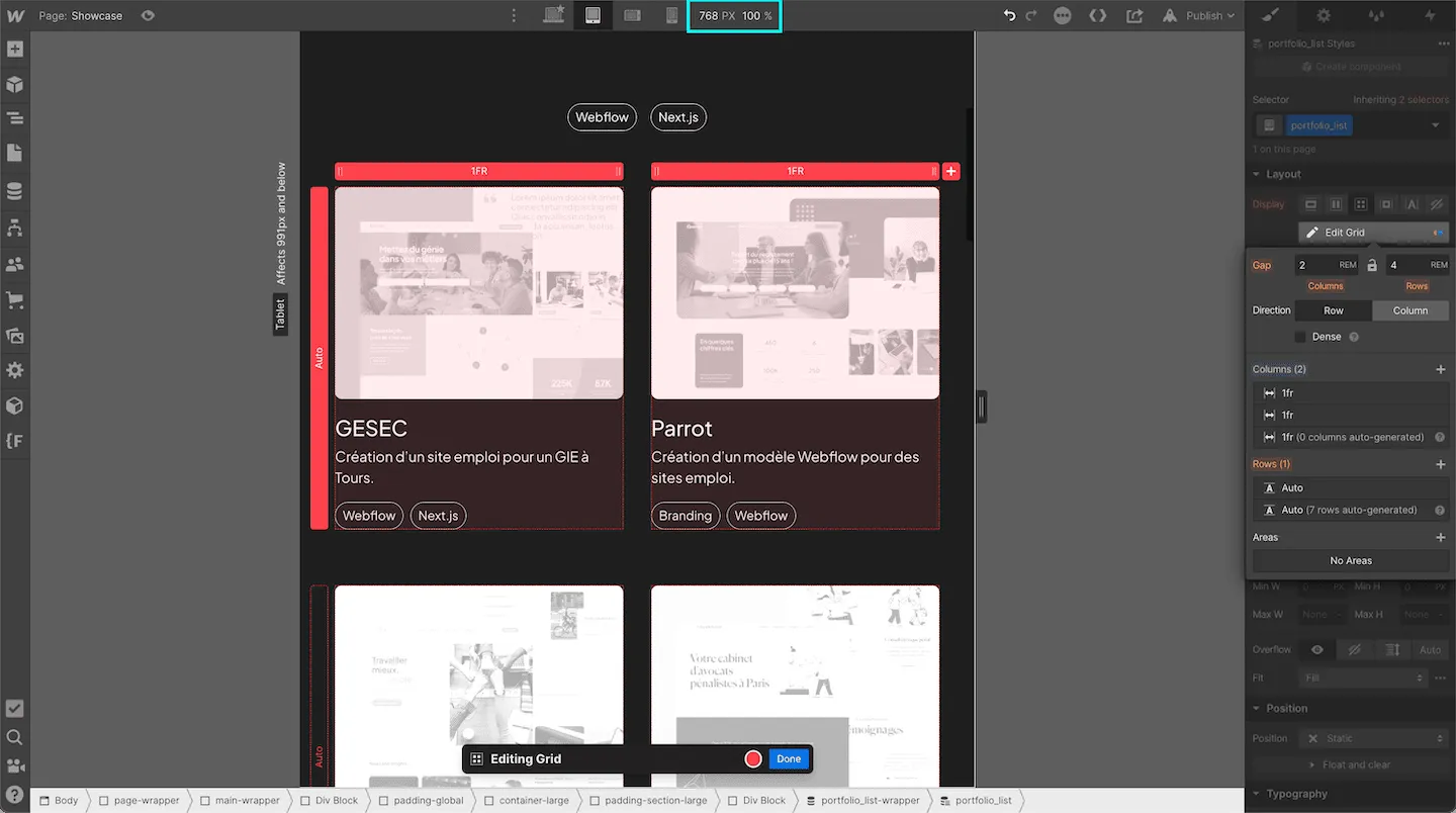 webflow responsive
