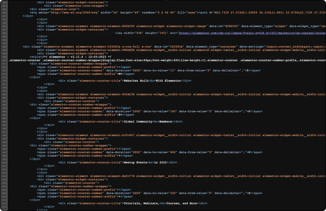 code Elementor