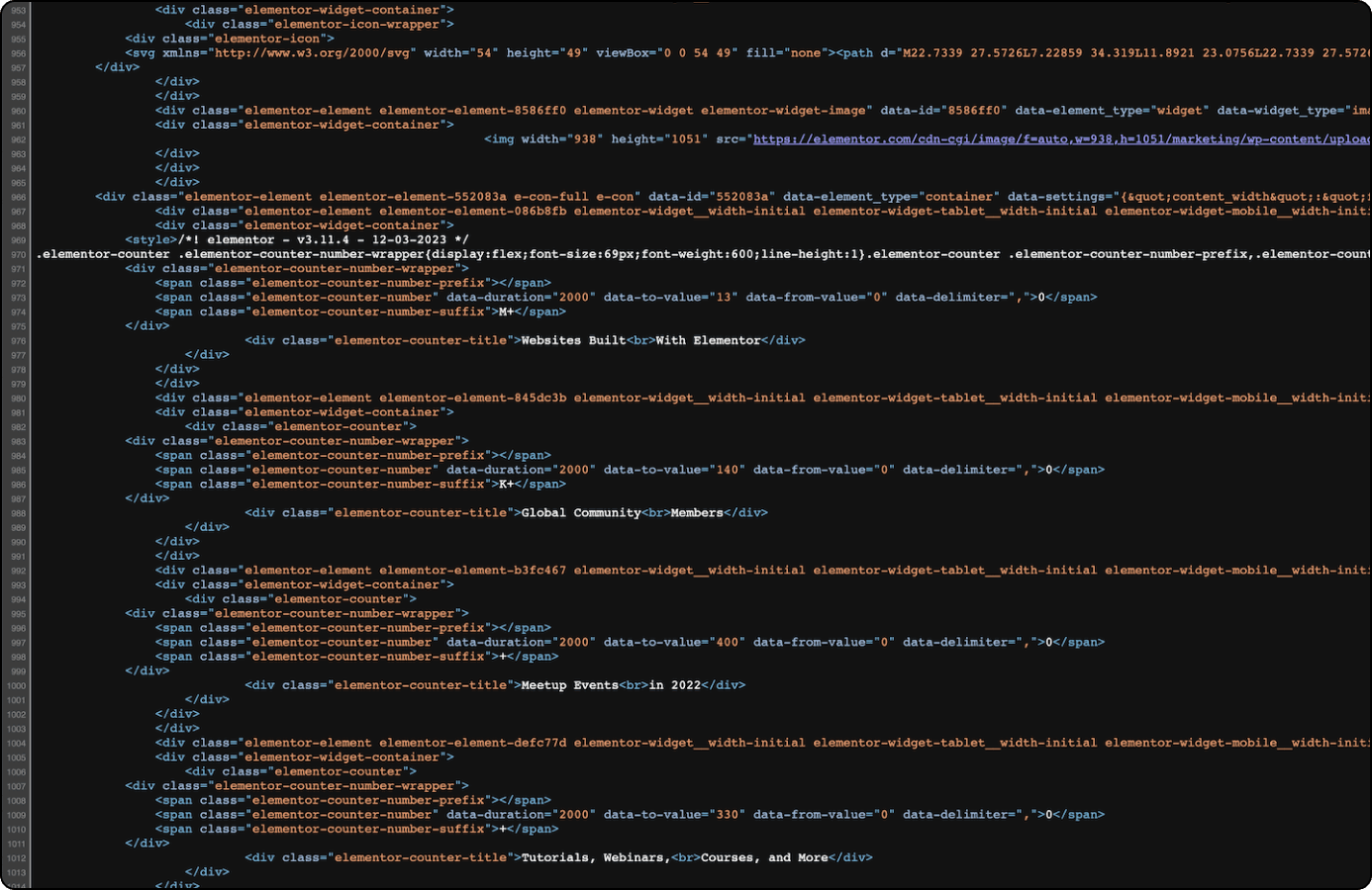 code Elementor