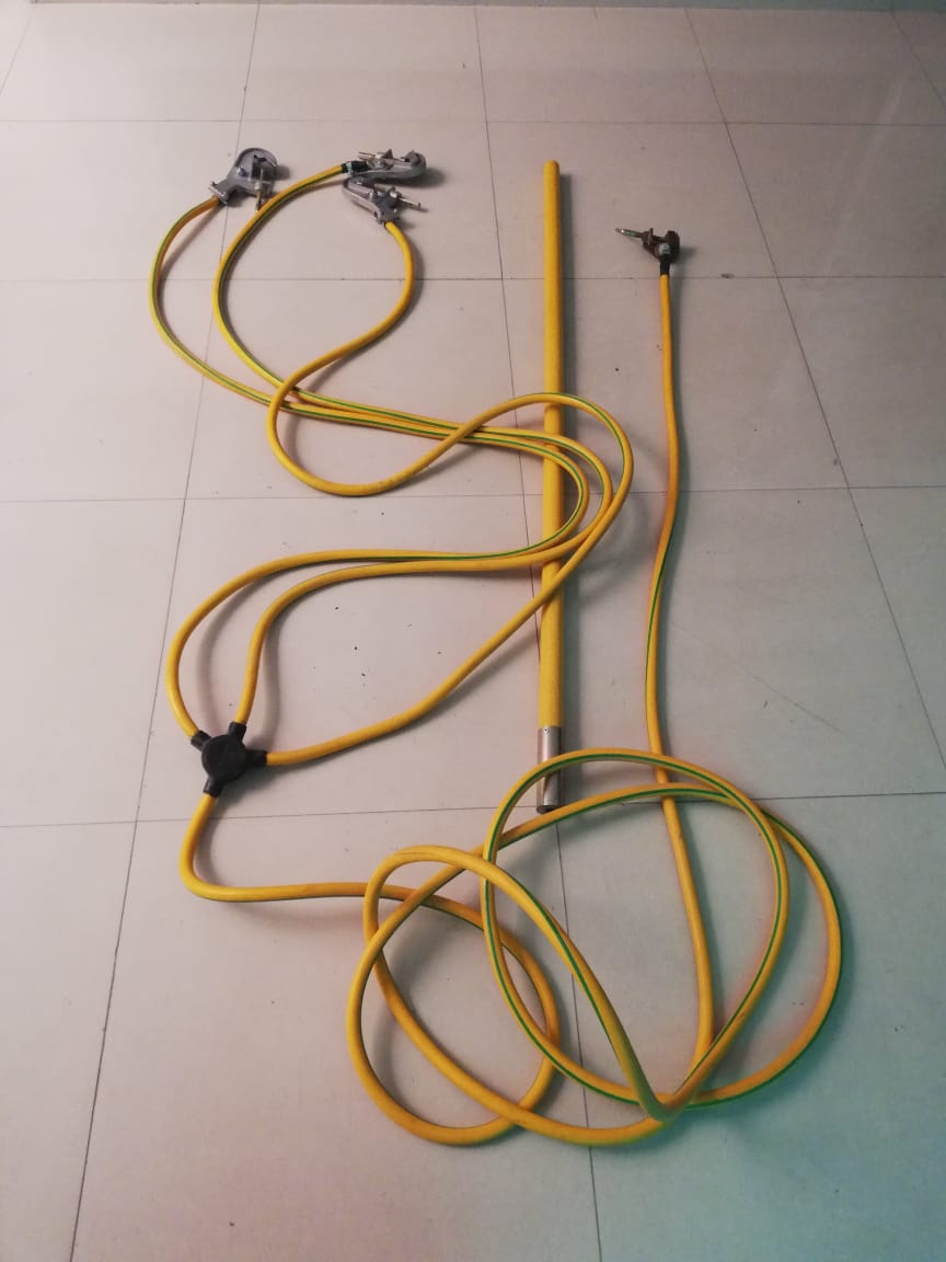 FRP insulated grounding assembly for electrical worker safety