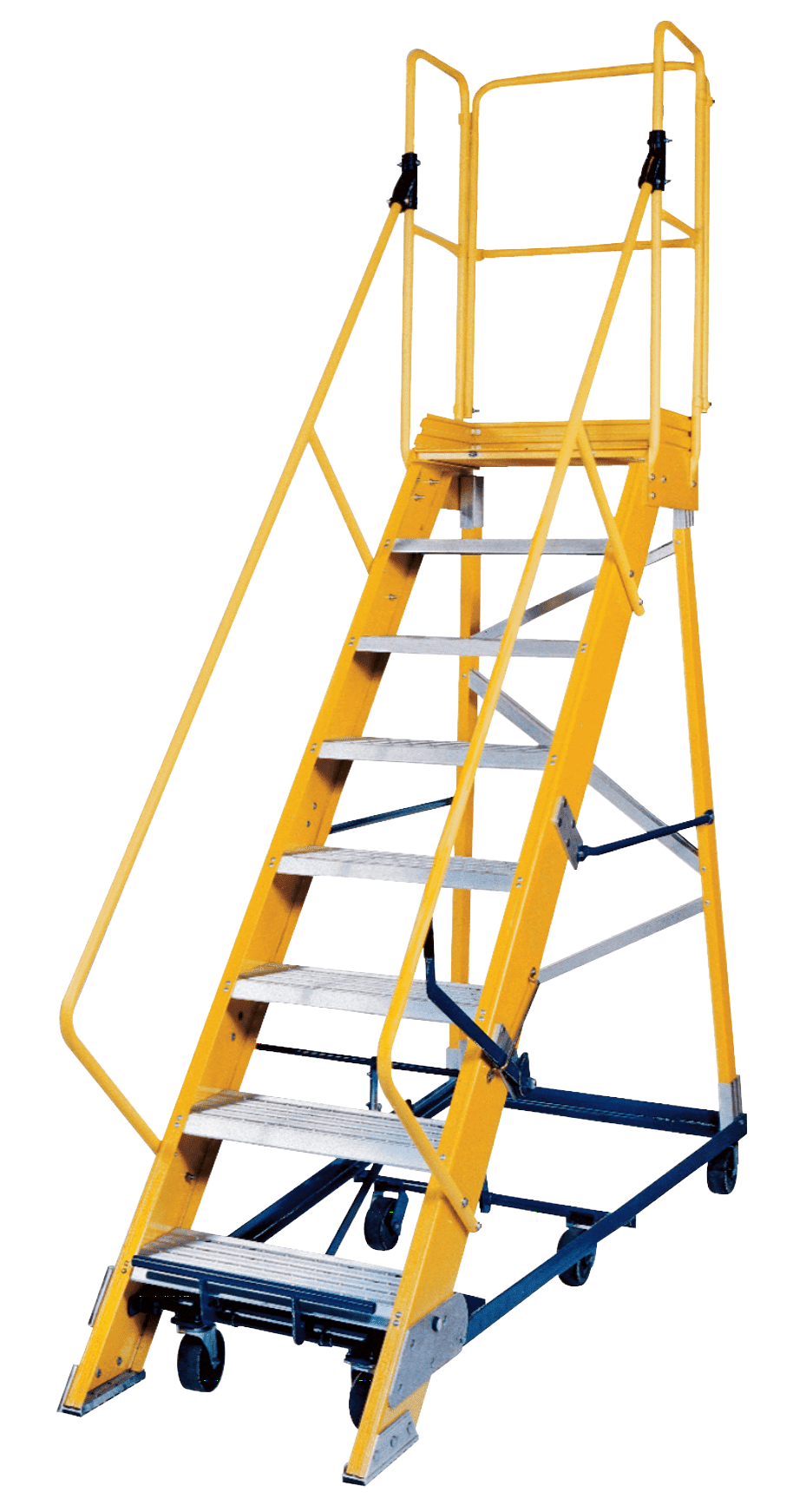 Fiberglass extendable ladder non-conductive and corrosion resistant
