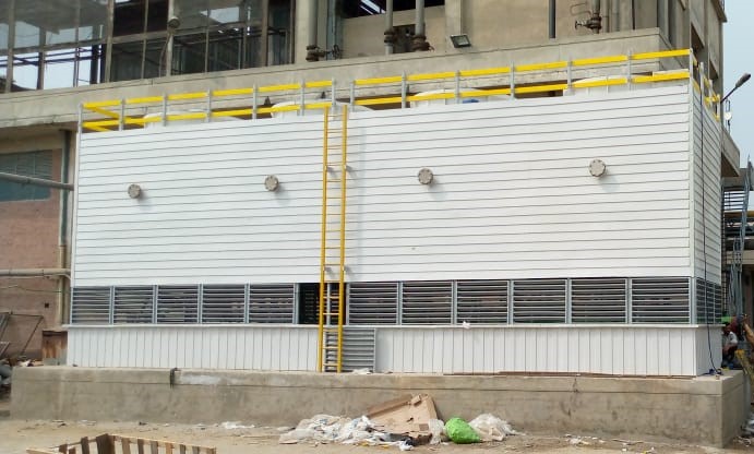 Large field erected cooling tower FRP structure