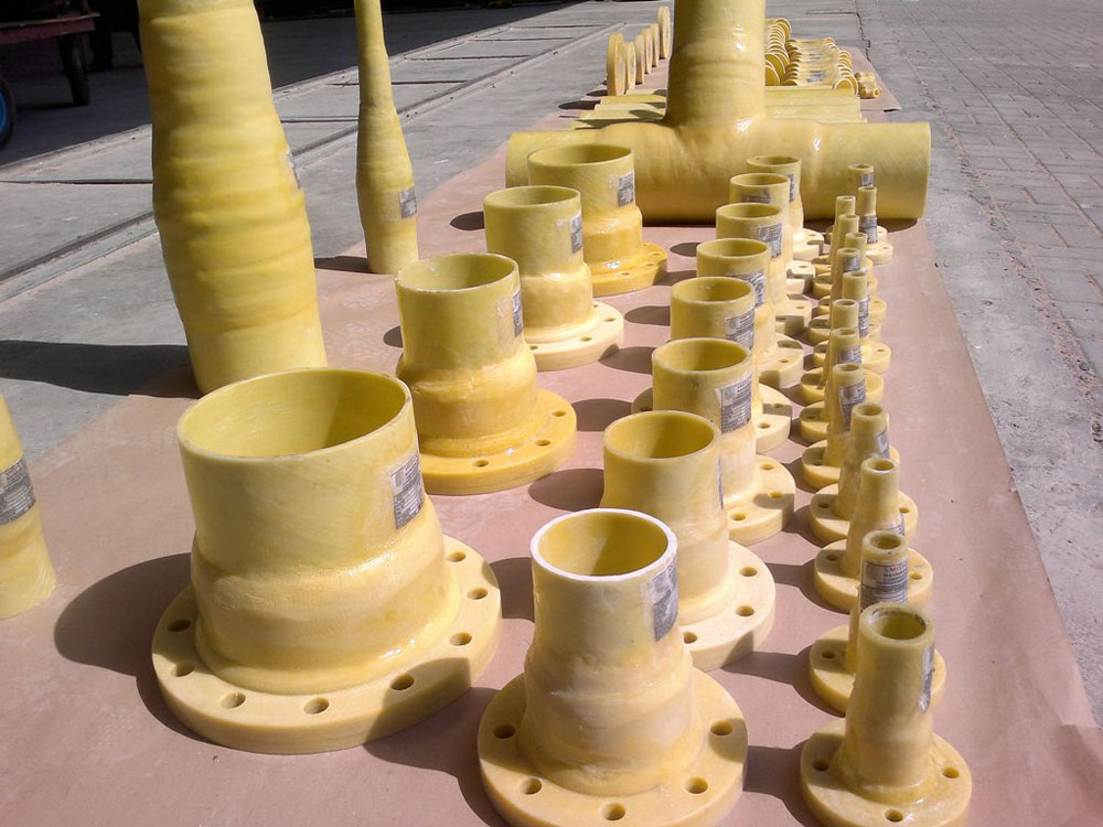 FRP pipe installation at water transmission project site
