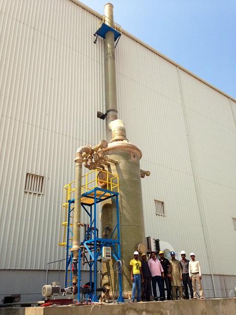 GRP fume scrubber mist eliminator and ductwork detail