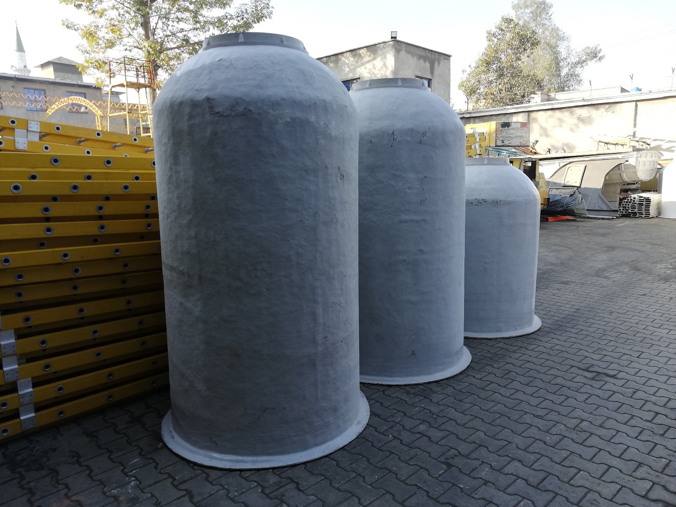 Non-corrosive fiberglass manhole cover replacing concrete
