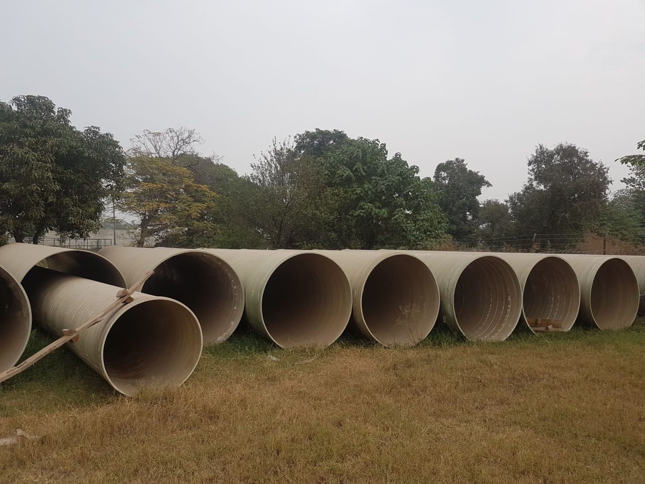 Fiberglass pipe stockyard at FCI Composites Pakistan