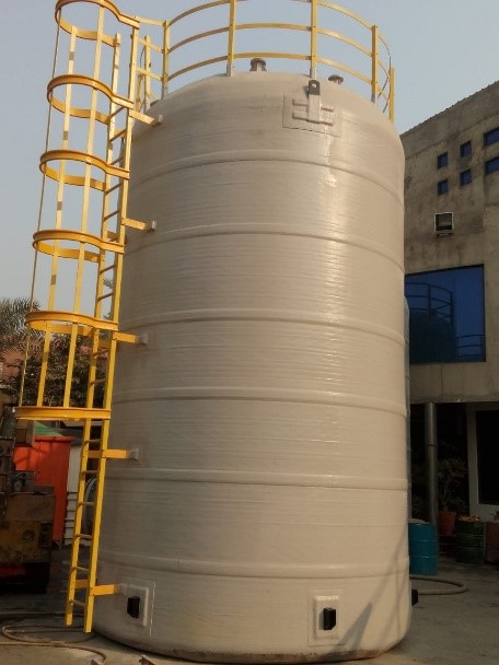 Large capacity fiberglass storage tank manufactured by FCI