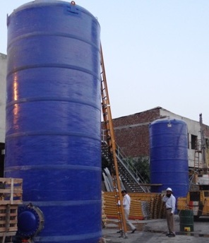 Underground fiberglass tank installation for fuel storage