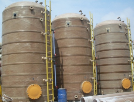 GRP insulated water tank assembly at project site
