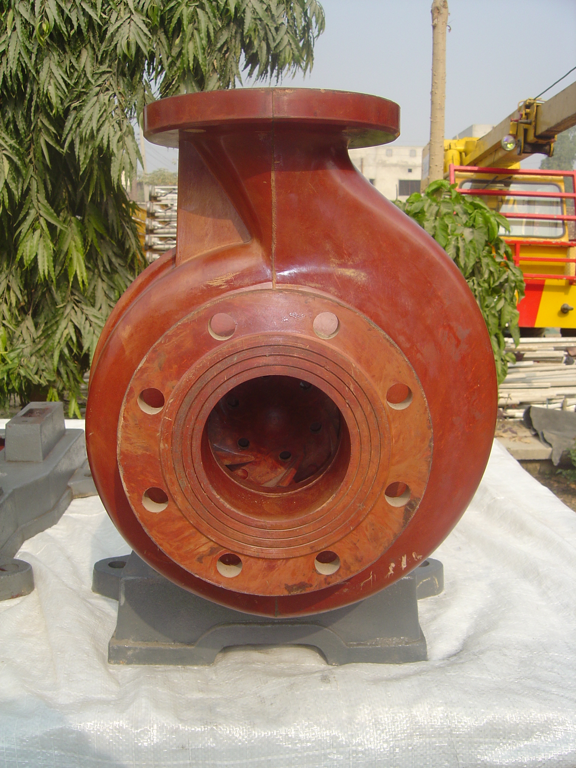Industrial FRP pump for acid and chemical transfer