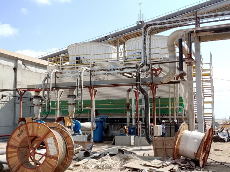 FRP pultruded cooling tower structure at GH2 cogeneration plant
