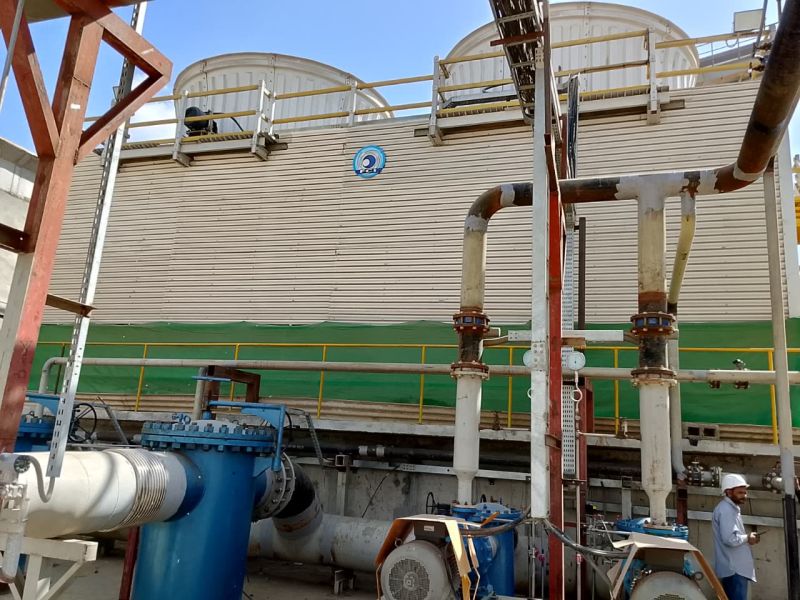 Counter-flow cooling tower installation at GH2 Industries