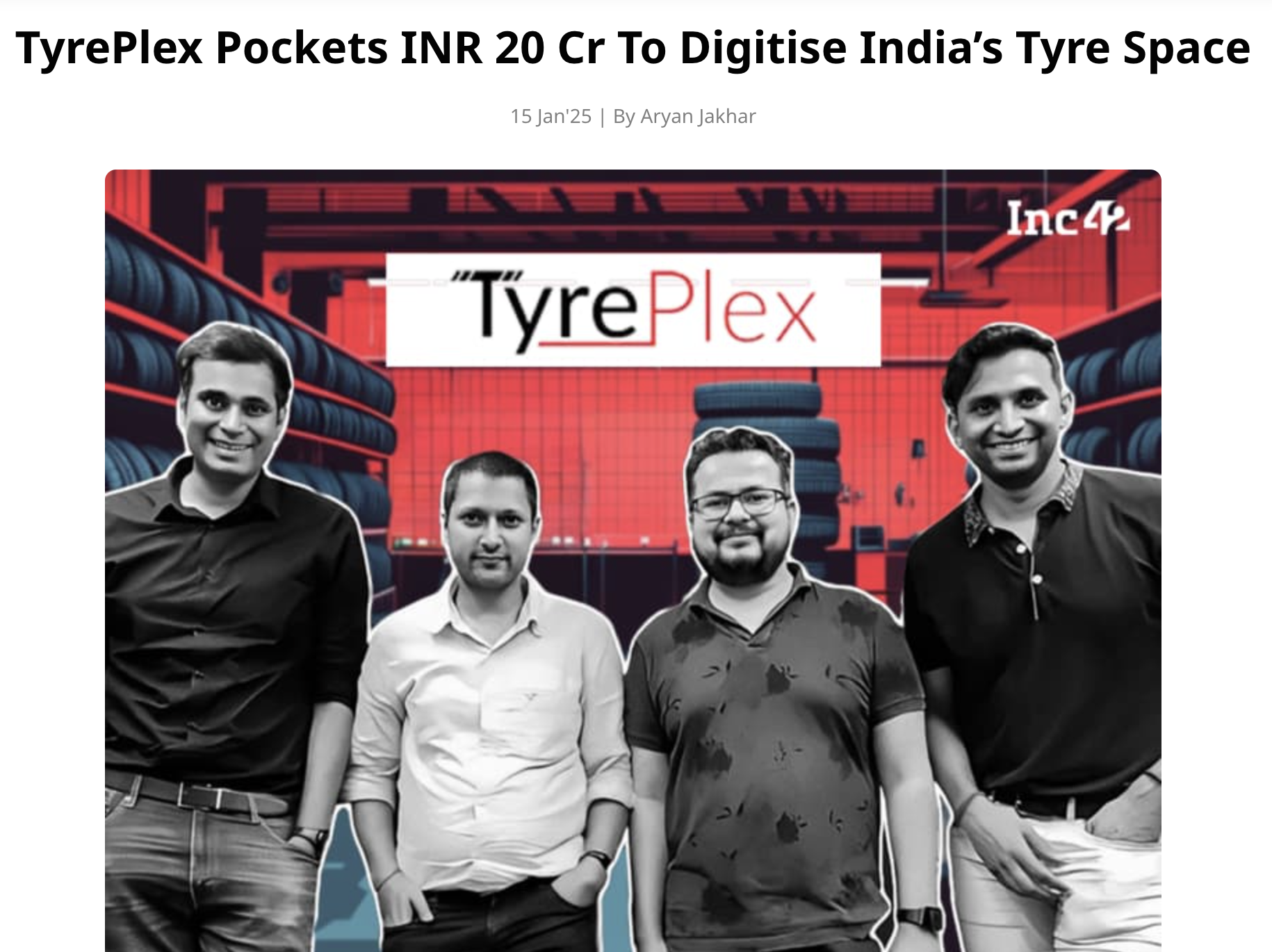 TyrePlex Pockets INR 20 Cr To Digitise India’s Tyre Space