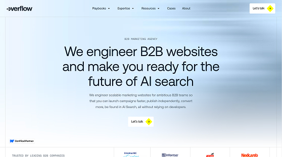 Overflow Agency marketing website and integration visual