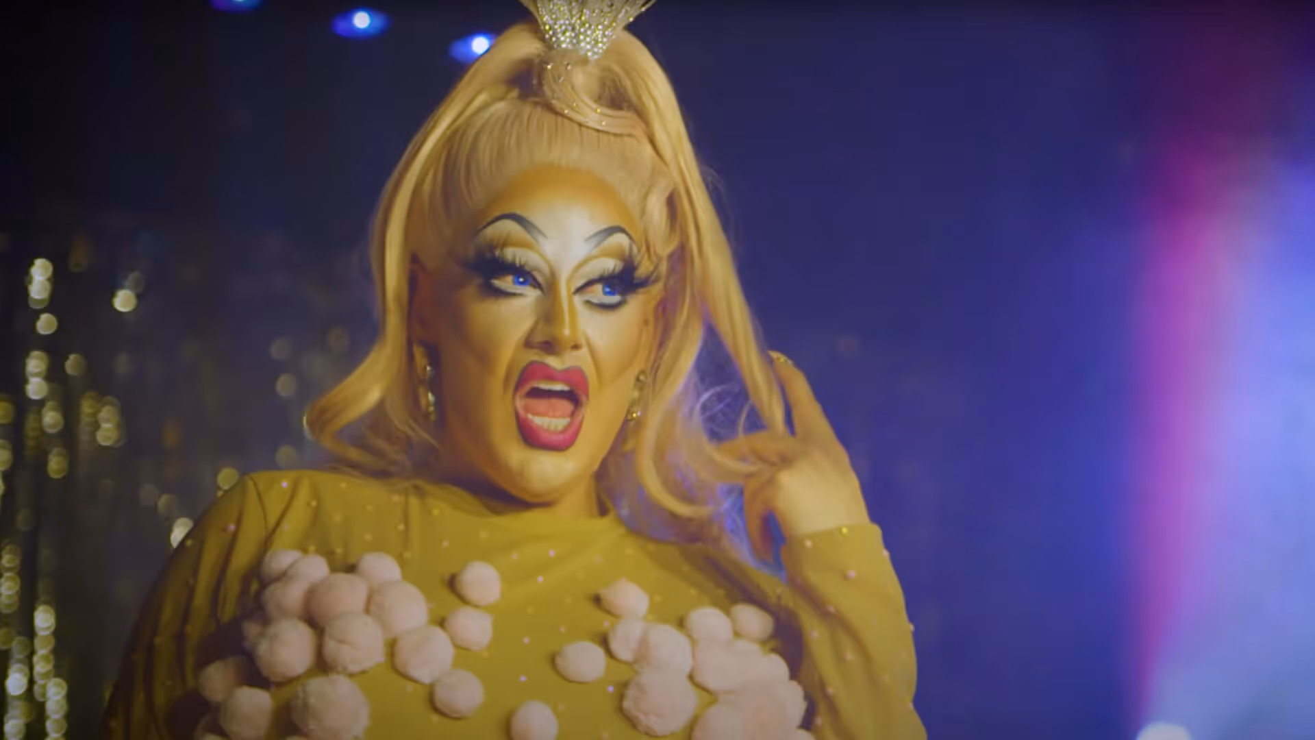 Kita Mean Drag Queen Ru Paul's Drag Race Down Under Season 1 Winner Lip Sync For Your Life Stage Crown Lip Stick Makeup Slay Costume Periodt