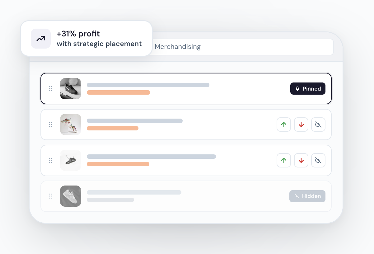 Rapid Search merchandising controls