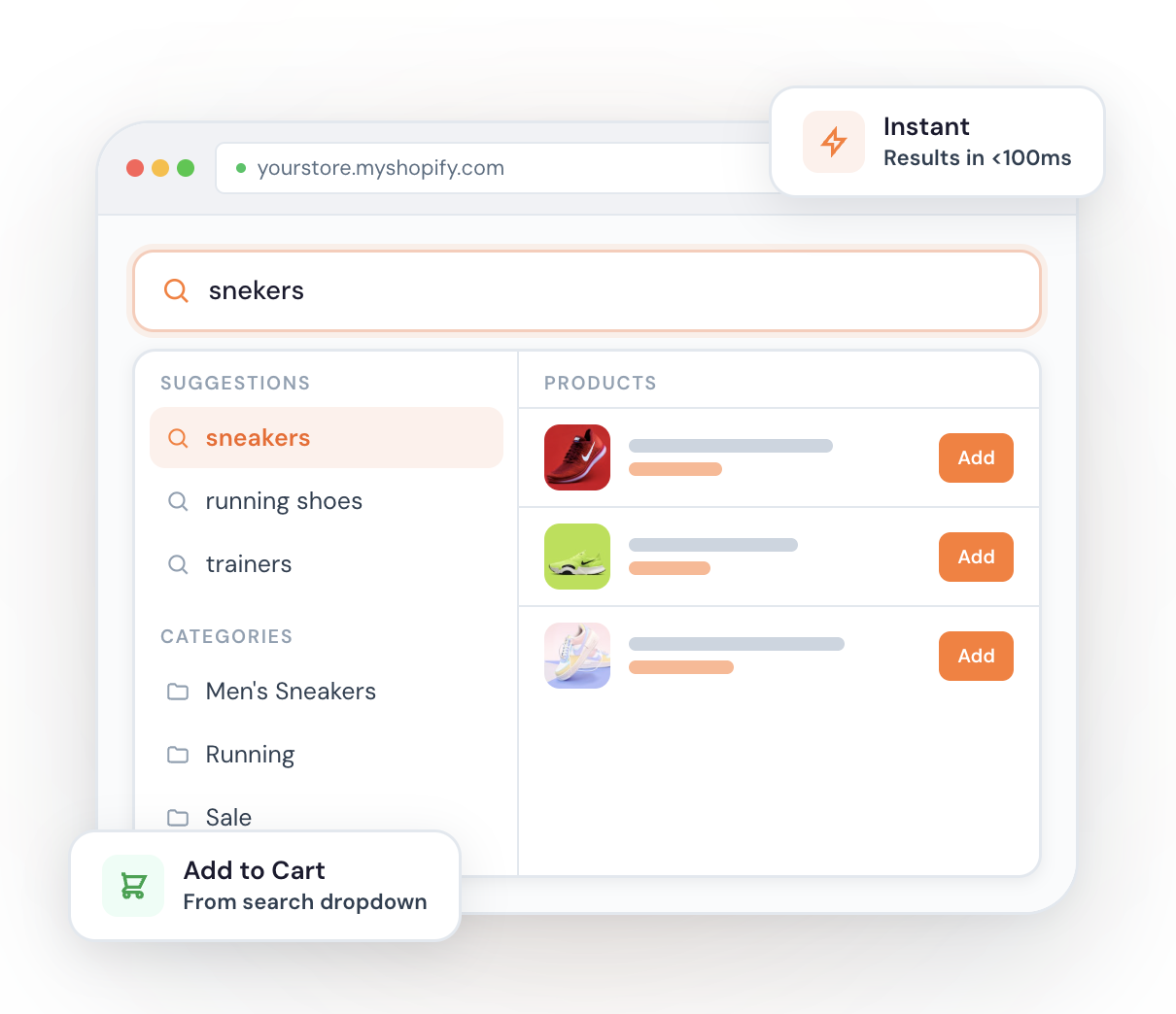 Rapid Search instant search dropdown