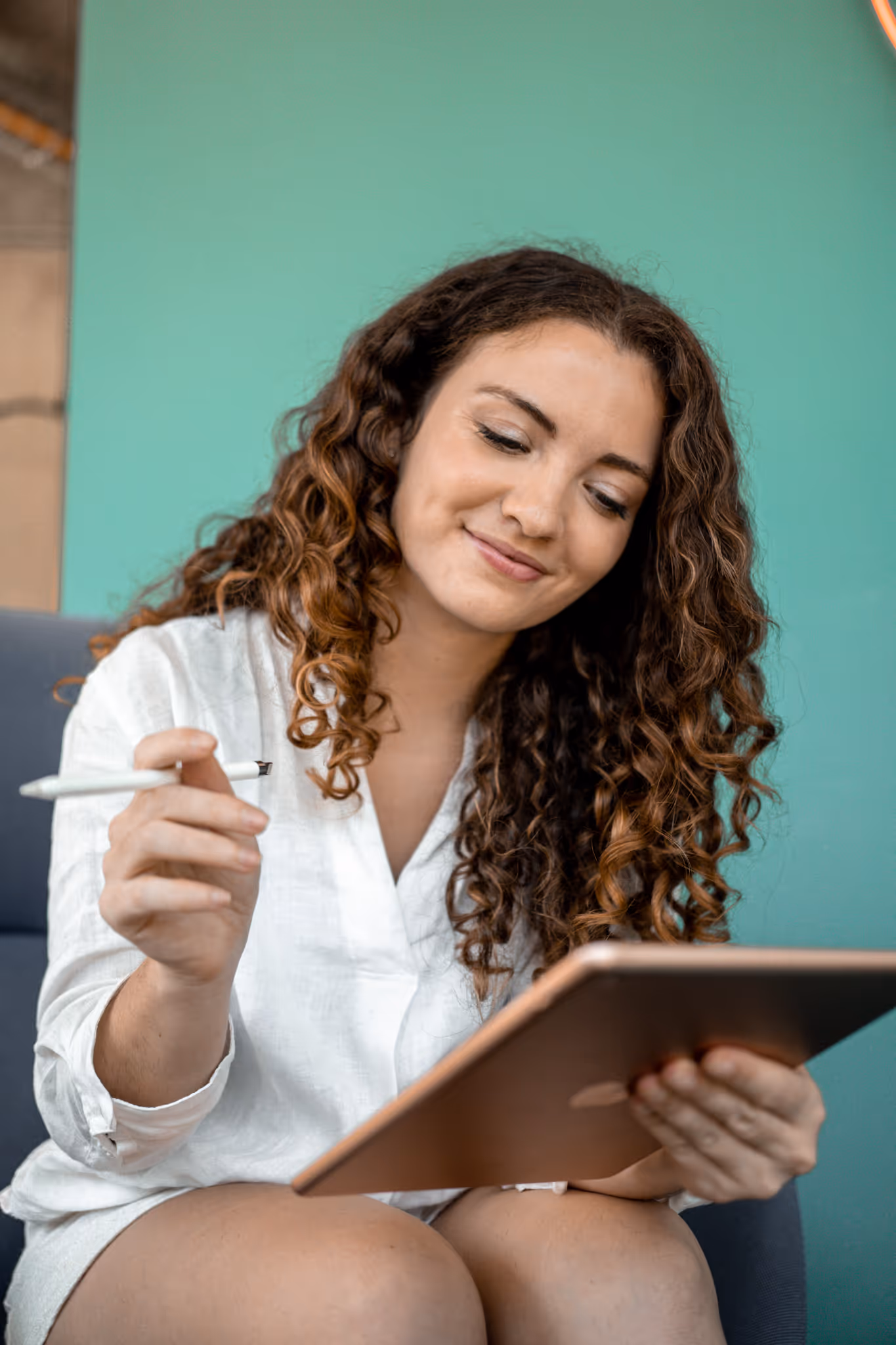 Image of me drawing in a tablet.