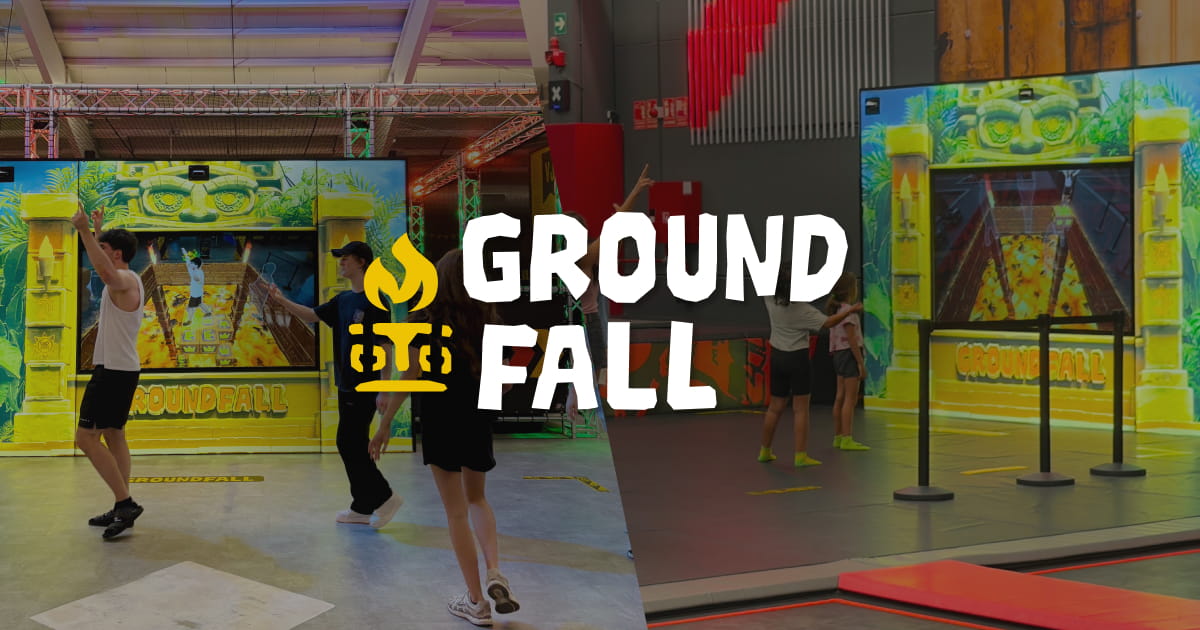 On the left, you see groundfall pilot installation at Sprungbude Filderstadt in Germany, and on the right, we have the Groundfall pilot installation at JumpYard Sevilla in Spain