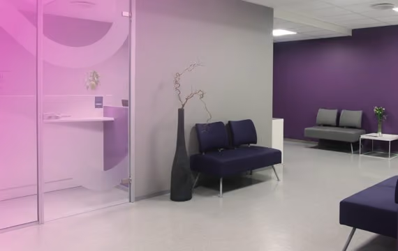 Waiting room and reception at our fertility clinic in Haugesund