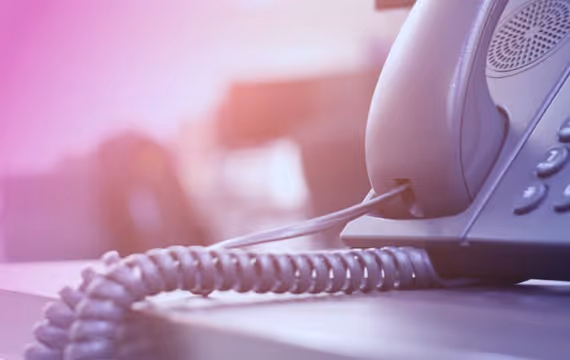 Telephone and detail from reception