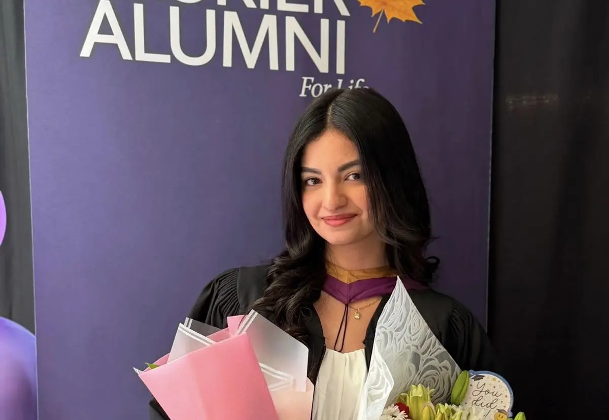 Our scholar Sara AlJaafari graduates from Wilfrid Laurier University and secures a full-time position at Equinix as a Data Analyst