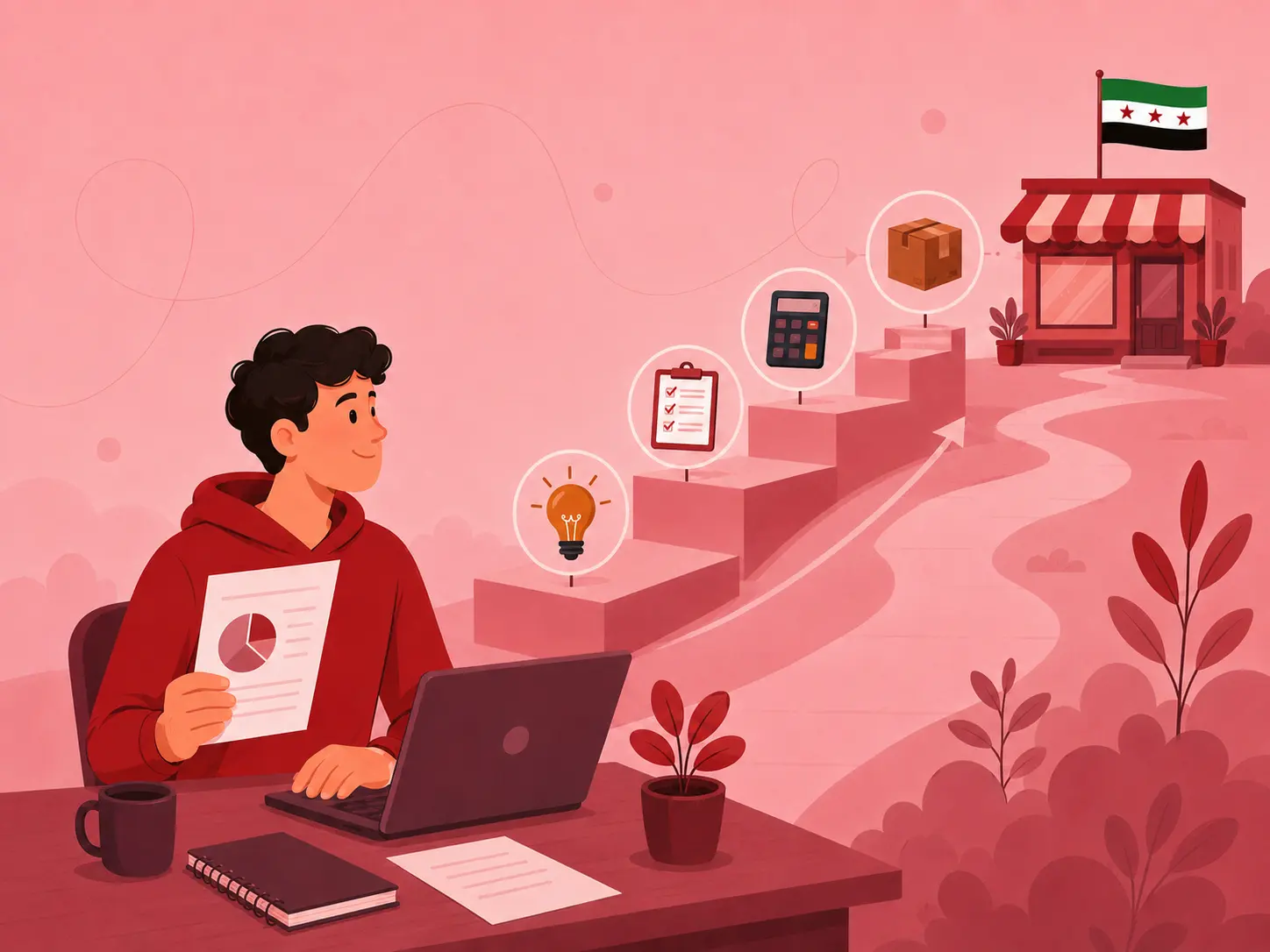Scaling your business stairs illustration