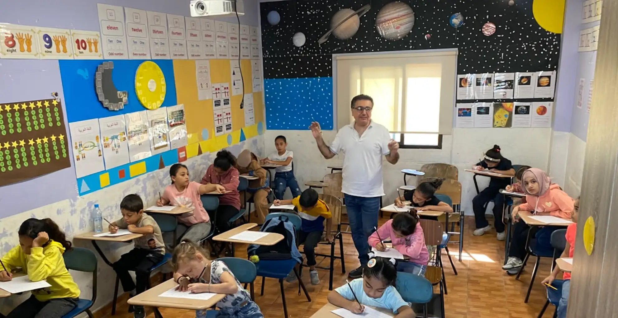 Syrian refugee students at Bourj Hammoud Center in Lebanon