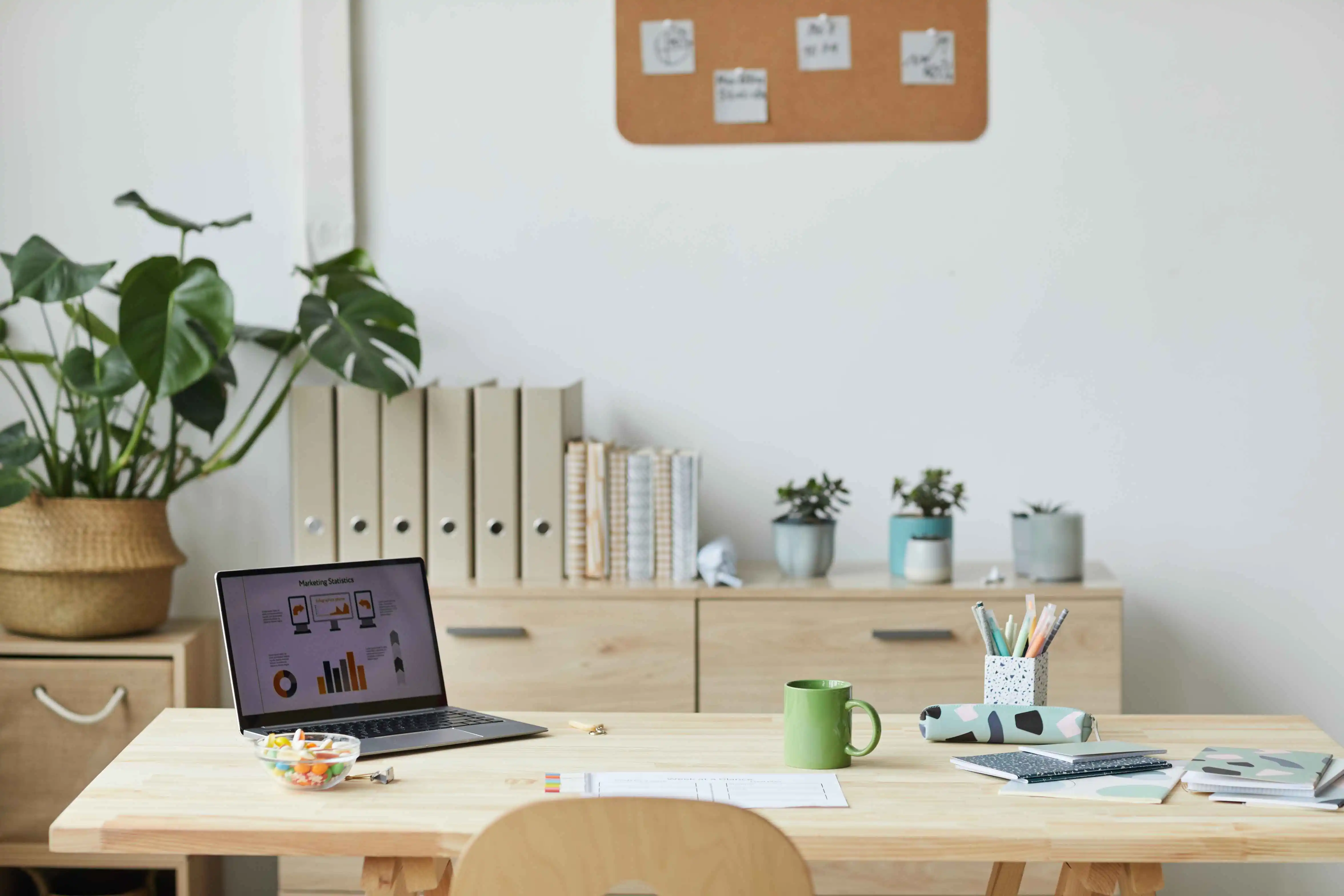 Renovated Home Office Space with Modern Desk and Chair