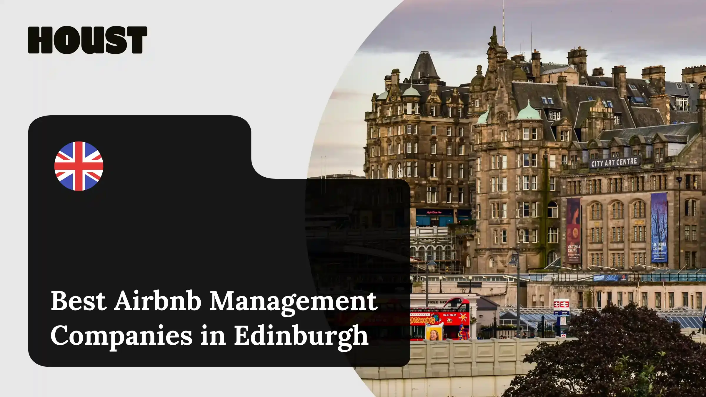 Edinburgh city centre with Victorian sandstone buildings and the City Art Centre, featured image for best Airbnb management companies in Edinburgh guide.