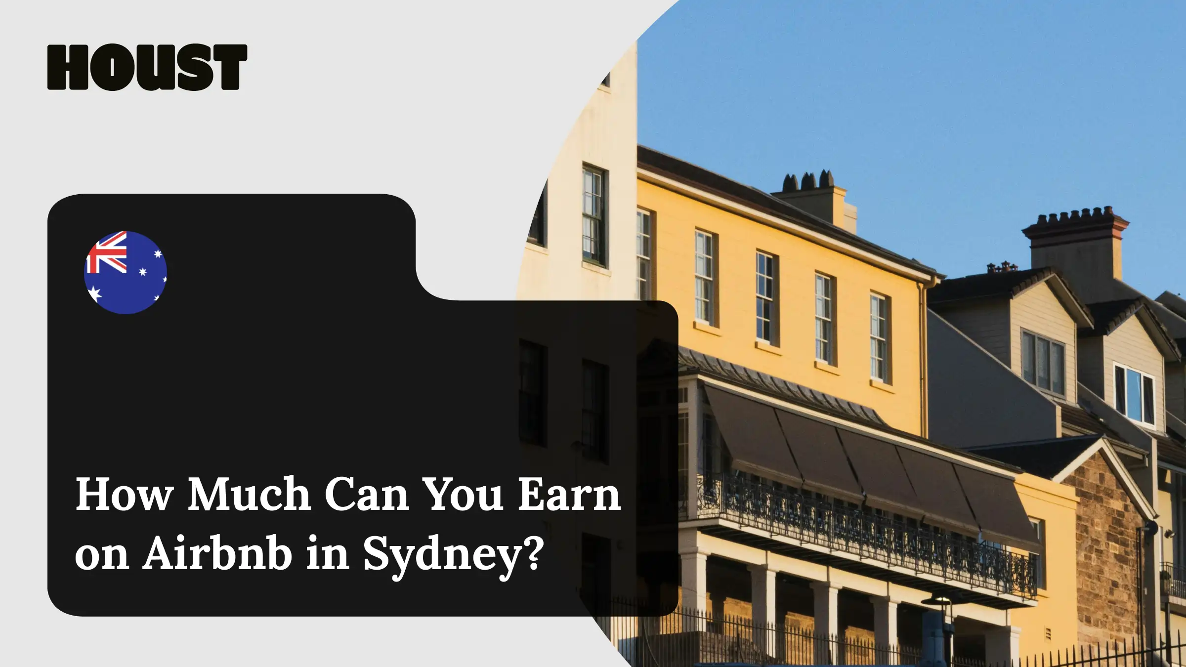Sydney heritage terrace houses with iron lacework balconies, featured image for how much can you earn on Airbnb in Sydney guide.