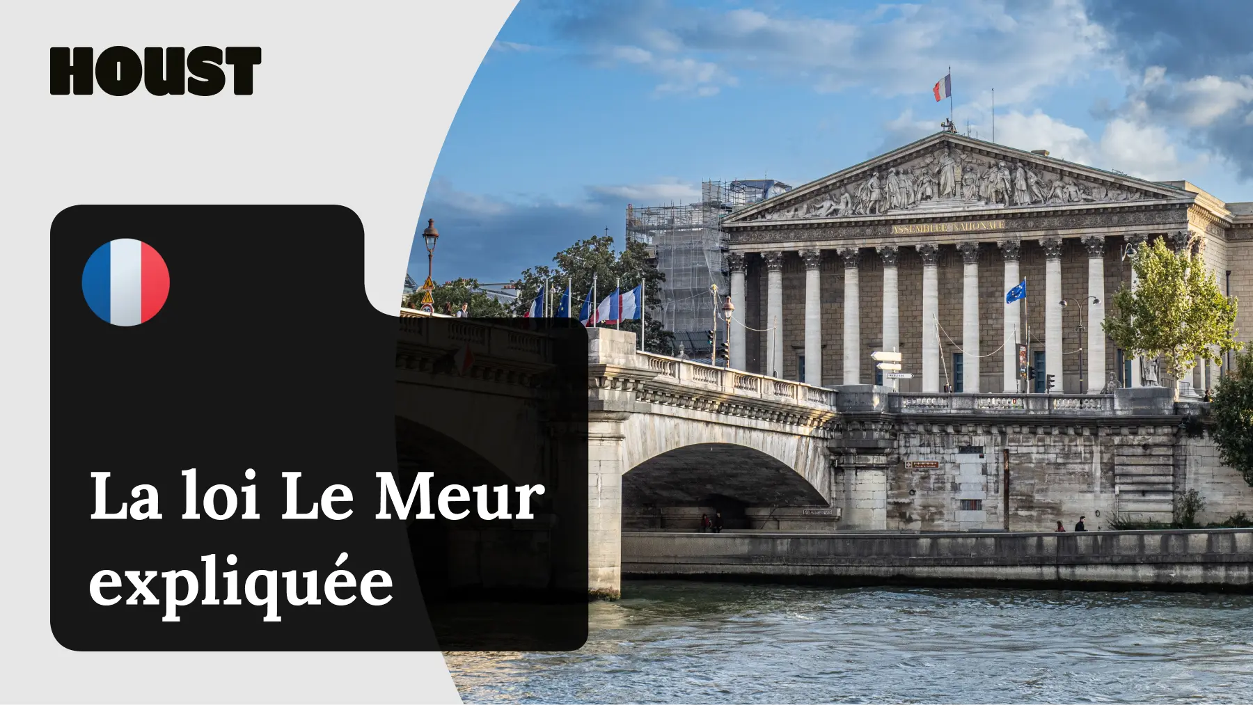 Facade de l'Assemblee nationale vue depuis la Seine a Paris