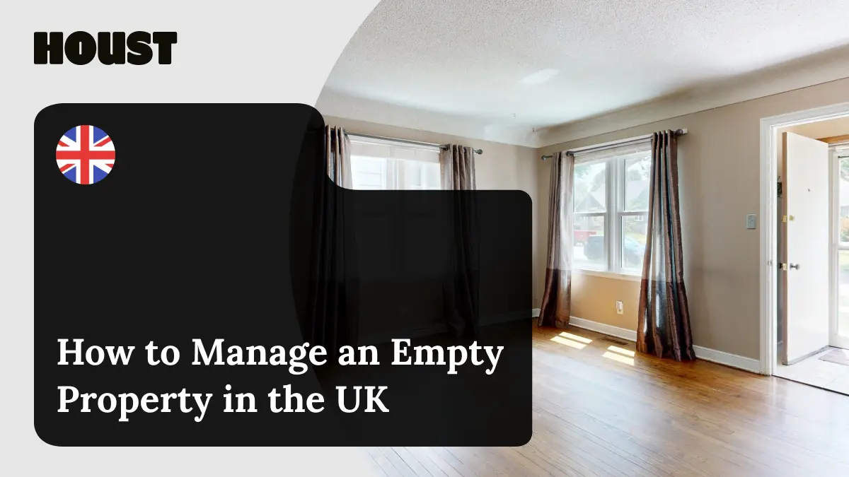 Empty living room of an unfurnished UK home with bare floorboards and light from a window