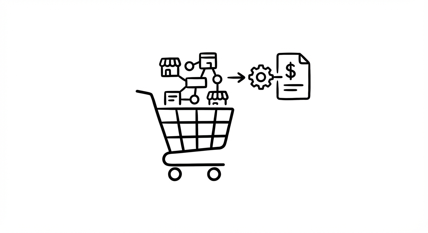 Ícono de marketplace con facturación automatizada