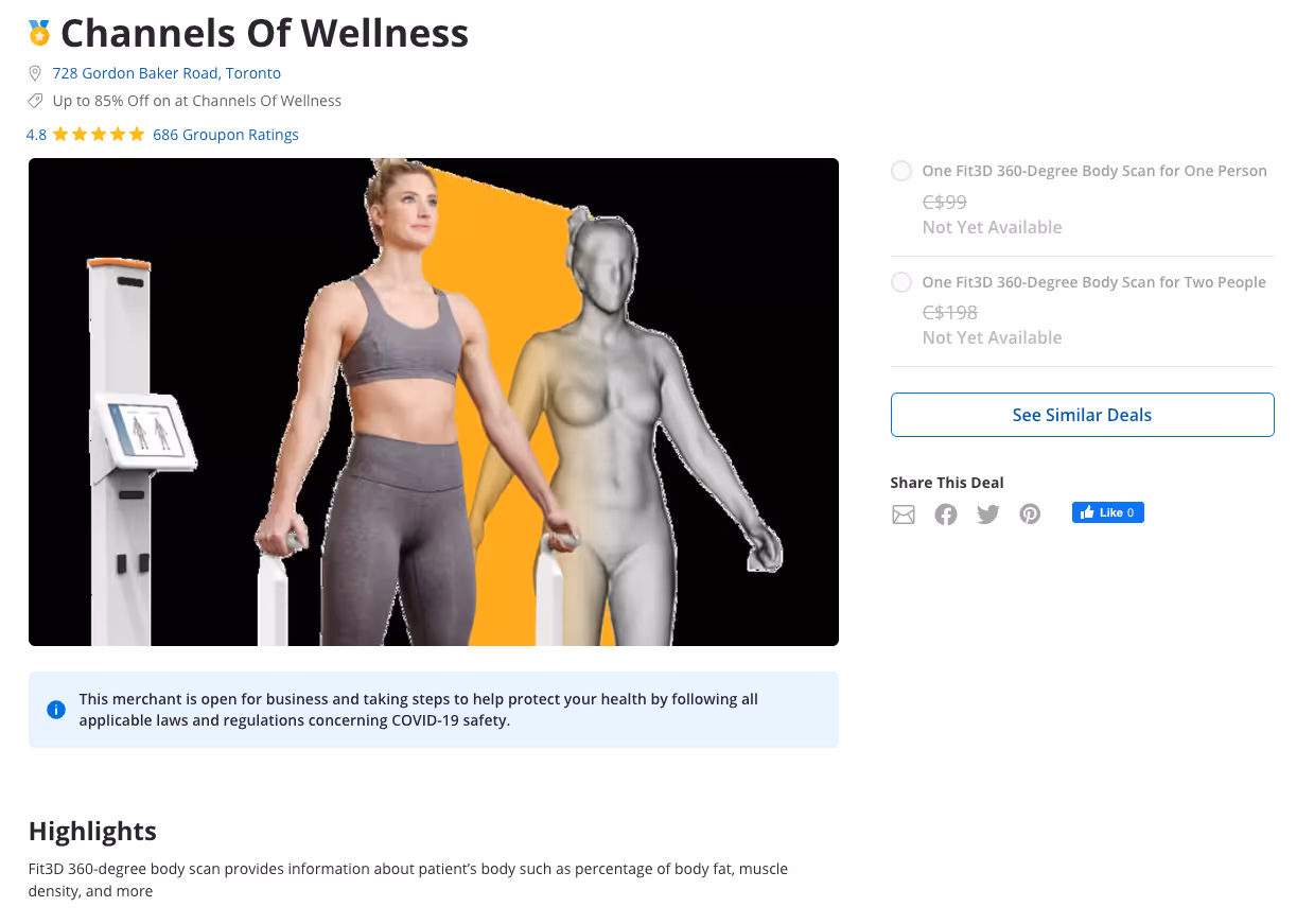 Market 3D Scans with Groupon