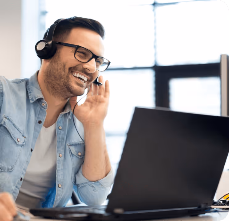 A male customer success representative