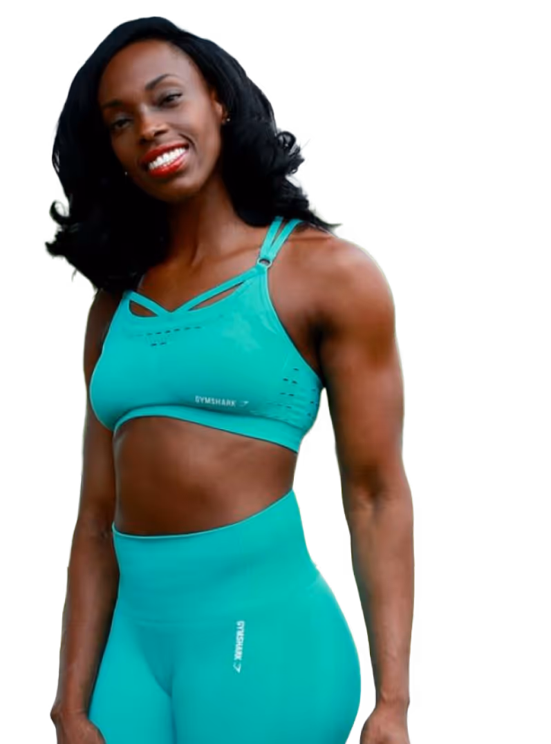 A woman happily unboxing clothing bought using a size recommendation