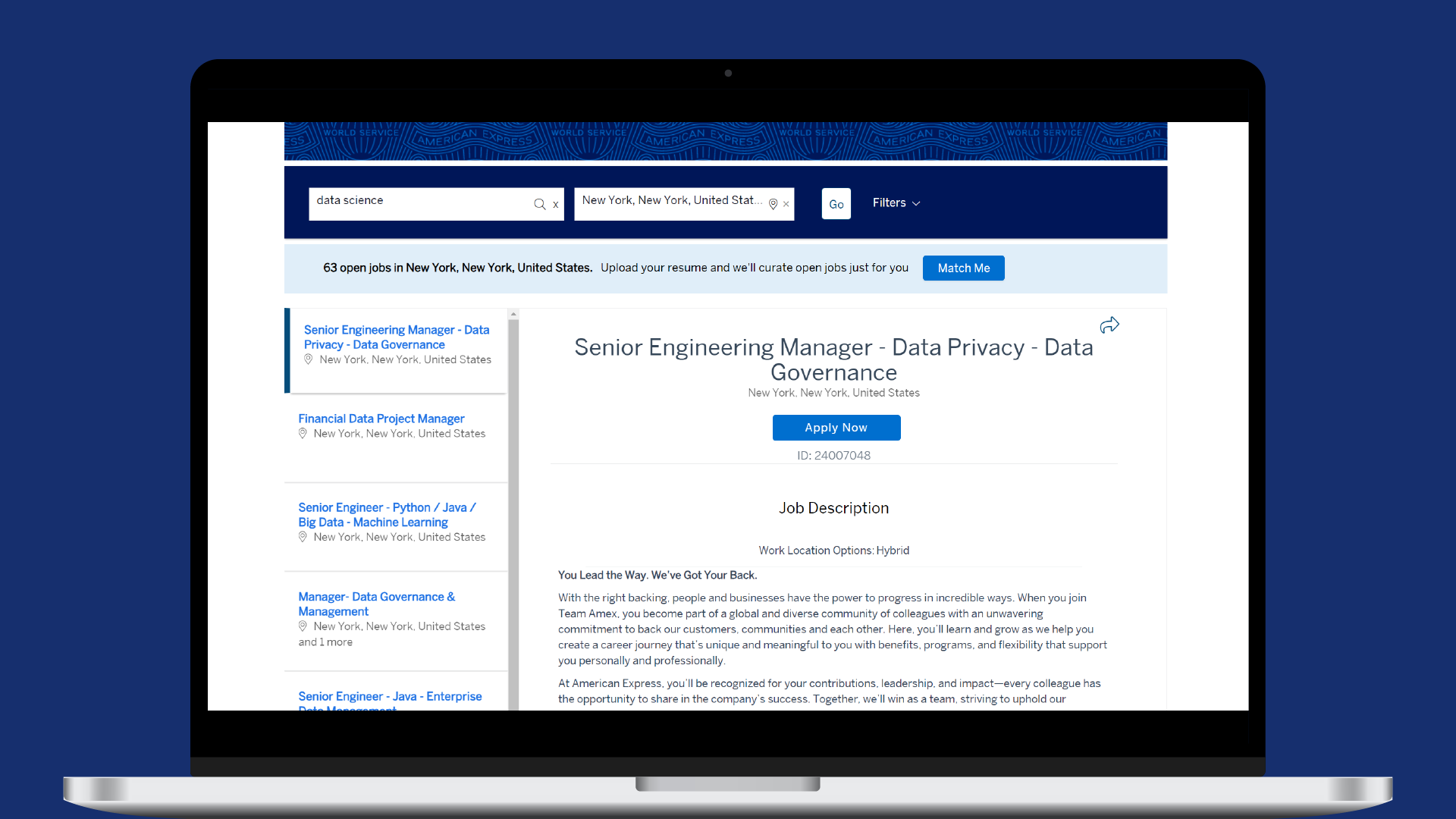 Code for Amex Careers Web Scraping project