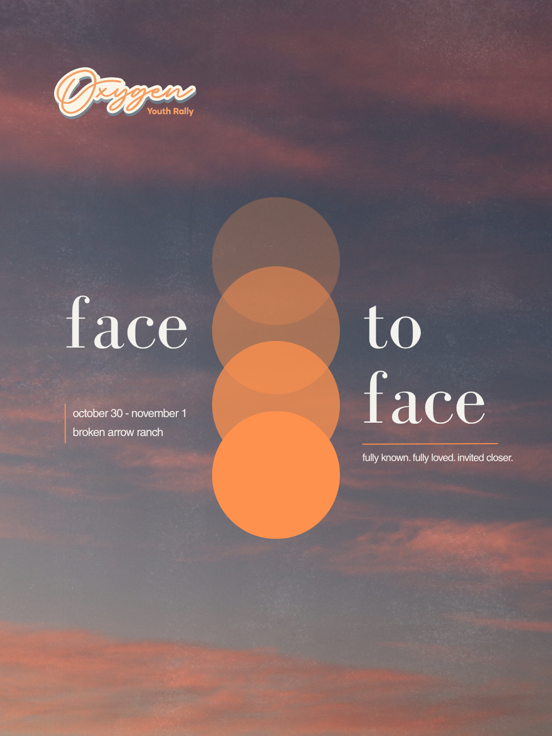 Face to Face, Oxygen Youth Rally flyer, October 30 to November 1 at Broken Arrow Ranch