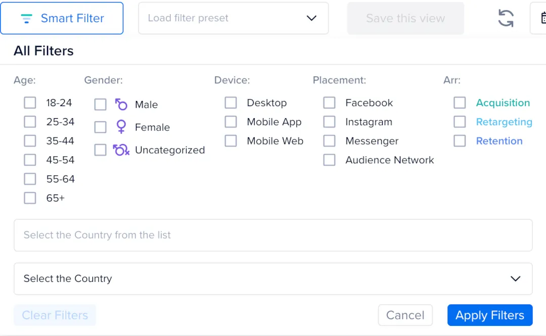 Zoom in on audience segments with the Smart Filter feature.