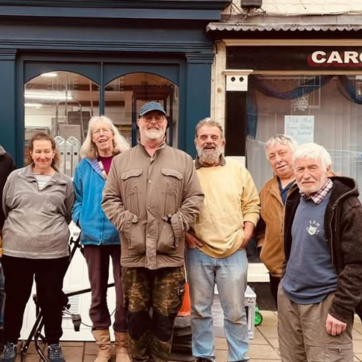 Photo of group outside Benthyg Llanidloes